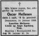 Oscar Hellesen (1879-1956) - Dødsannonse i Fremtiden, onsdag 18. januar 1956 Oscar Hellesen (1879-1956) - Dødsannonse i Fremtiden, onsdag 18. januar 1956