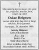 Oskar Helgesen (1908-1988) - Dødsannonse i Rogalands Avis den 30. desember 1988