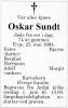 Oskar Sundt (1919-1994) - Dødsannonse i Fædrelandsvennen den 27. mai 1994