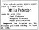 Ottilia Petersen (1874-1954) - Dødsannonse i Aftenposten, lørdag 24. april 1954