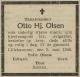 Otto Hjalmar Olsen (1891-1948) - Dødsannonse i Lillehammer Tilskuer, fredag 7. mai 1948