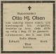 Otto Hjalmar Olsen (1891-1948) - Dødsannonse i Lillehammer Tilskuer, fredag 7. mai 1948