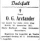 Ove Guldberg Arctander (1853-1931) - Dødsannonse i Aftenposten den 4. januar 1932 Ove Guldberg Arctander (1853-1931) - Dødsannonse i Aftenposten den 4. januar 1932