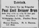Paul Emil Reisner Brun (1820-1903) - Dødsannonse i Trondhjems Adresseavis, torsdag 12. mars 1903 Paul Emil Reisner Brun (1820-1903) - Dødsannonse i Trondhjems Adresseavis, torsdag 12. mars 1903