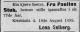 Pauline Schauer Brun Stub, født Solberg (1823-1899) - Dødsannonse i Morgenbladet, fredag 18. august 1899