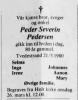Peder Severin Pedersen (1900-1980) - Dødsannonse i Tvedestrandsposten den 26. mars 1980