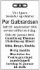 Per Gulbrandsen (1918-2013) - Dødsannonse i Aftenposten, torsdag 24. januar 2013 Per Gulbrandsen (1918-2013) - Dødsannonse i Aftenposten, torsdag 24. januar 2013