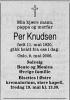 Per Knudsen (1930-2006) - Dødsannonse i Aftenposten den 12. mai 2006