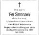 Per Simonsen (1933-1995) - Dødsannonse i Aftenposten, mandag 27. november 1995