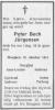 Peter Bech Jürgensen (1916-1974) - Dødsannonse i Helgeland Arbeiderblad den 23. oktober 1974