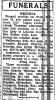 Peter Wiltzius - Funeral notice in Marinette Eagle Star on the 8th of October 1932 (page 2) Peter Wiltzius - Funeral notice in Marinette Eagle Star on the 8th of October 1932 (page 2)