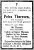 Petra Thoresen, født Sørensen (1857-1921) - Dødsannonse i Aftenposten den 11. juli 1921