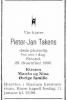 Pieter-Jan Takens (1950-1990) - Dødsannonse i Arbeiderbladet, lørdag 5. januar 1991 Pieter-Jan Takens (1950-1990) - Dødsannonse i Arbeiderbladet, lørdag 5. januar 1991