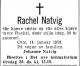 Rachel Natvig (1868-1959) - Dødsannonse i Aftenposten den 19. januar 1959