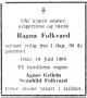 Ragna Folkvard (1874-1964) - Dødsannonse i Stavanger Aftenblad den 18. juni 1964