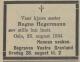 Ragna Hegermann (1892-1934) - Dødsannonse i Fædrelandsvennen den 25. august 1934