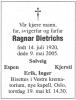 Ragnar Ziener Dietrichs (1920-2005) - Dødsannonse i Romerikes Blad den 11. mai 2005