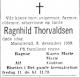 Ragnhild Thorvaldsen, født Halvorsen (1883-1959) - Dødsannonse i Aftenposten den 10. desember 1959