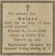 Reidar Kilb (1922-1924) - Dødsannonse i Fædrelandsvennen den 3. april 1924 Reidar Kilb (1922-1924) - Dødsannonse i Fædrelandsvennen den 3. april 1924