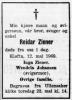 Reidar Martinius Ziener (1900-1969) - Dødsannonse i Akershus Arbeiderblad, tirsdag 20. mai 1969