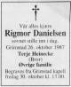 Rigmor Danielsen, født Heinecke (1897-1987) - Dødsannonse i Grimstad Adressetidende den 29. oktober 1987