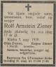 Rolf Arnstein Ziener (1921-1938) - Dødsannonse i Akershus Arbeiderblad den 10. august 1938