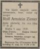 Rolf Arnstein Ziener (1921-1938) - Dødsannonse i Akershus Arbeiderblad den 10. august 1938 Rolf Arnstein Ziener (1921-1938) - Dødsannonse i Akershus Arbeiderblad den 10. august 1938
