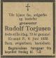 Rudolf Torjusen (1860-1933) - Dødsannonse i Fædrelandsvennen, torsdag 8. juni 1933