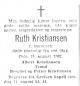 Ruth Kristiansen, født Sørensen (1910-1962) - Dødsannonse i Aftenposten den 17. august 1962