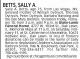 Sally Gloriette Baie AKA Sally Anne Betts (1930-2006) - Obituary (Chicago Tribune, Chicago, Illinois, 10 Feb 2006, Fri)