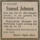 Samuel Johnsen, født Sund (1851-1915) - Dødsannonse i Arbeidet den 13. oktober 1915