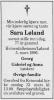 Sara Løland (1919-1996) - Dødsannonse i Agder den 6. mars 1996