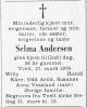 Selma Andersen, født Vatland (1919-1978) - Dødsannonse i Fædrelandsvennen, onsdag 29. mars 1978