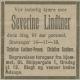 Severine Lindtner (1827-1918) - Dødsannonse i 1ste Mai den 18. november 1918
