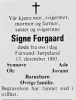 Signe Forgaard, født Tollefsen (1916-1985) - Dødsannonse i Farsunds Avis, torsdag 19. desember 1985