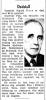 Sigurd Foss (1884-1964) - Nekrolog i Aftenposten den 2. november 1964 Sigurd Foss (1884-1964) - Nekrolog i Aftenposten den 2. november 1964