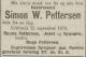 Simon William Pettersen (1892-1923) - Dødsannonse i Arbeiderbladet den 25. september 1923 Simon William Pettersen (1892-1923) - Dødsannonse i Arbeiderbladet den 25. september 1923