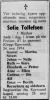 Sofie Tollefsen, f. Melhus (1887-1974) - Dødsannonse i Dalene Tidende den 27. mai 1974 Sofie Tollefsen, f. Melhus (1887-1974) - Dødsannonse i Dalene Tidende den 27. mai 1974