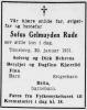 Sofus Gelmuyden Rude (1863-1951) - Dødsannonse i Tønsbergs Blad, torsdag 1. februar 1951