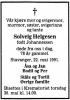 Solveig Helgesen, født Johannesen (1912-1991) - Dødsannonse i Stavanger Aftenblad den 23. mai 1991