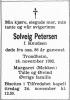 Solveig Petersen, født Knudsen (1906-1992) - Dødsannonse i Adresseavisen, torsdag 19. november 1992
