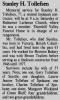 Stanley Herbert Tollefsen (1913-1992) - Obituary (Spokane Chronicle, Washington, Wednesday, July 8, 1992) Stanley Herbert Tollefsen (1913-1992) - Obituary (Spokane Chronicle, Washington, Wednesday, July 8, 1992)