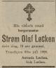 Strøm Olaf Løchen (1848-1920) - Dødsannonse i Dagsposten (Trondheim 1877-1945), fredag 30. juli 1920 Strøm Olaf Løchen (1848-1920) - Dødsannonse i Dagsposten (Trondheim 1877-1945), fredag 30. juli 1920