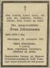 Sven Johannessen (1877-1957) - Dødsannonse i Rogalands Avis den 22. november 1957