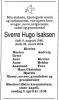 Sverre Hugo Isaksen (1946-2003) - Dødsannonse i Aftenposten den 28. mars 2003 Sverre Hugo Isaksen (1946-2003) - Dødsannonse i Aftenposten den 28. mars 2003