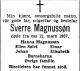 Sverre Magnussøn (1895-1967) - Dødsannonse i Aftenposten den 18. mars 1967
