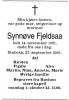 Synnøve Fjeldsaa, født Watvedt (1921-2001) - Dødsannonse i Aftenposten, fredag 28. september 2001 Synnøve Fjeldsaa, født Watvedt (1921-2001) - Dødsannonse i Aftenposten, fredag 28. september 2001