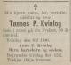 Tønnes Pedersen Kvinlog (1877-1946) - Dødsannonse i Agder, fredag 8. februar 1946 Tønnes Pedersen Kvinlog (1877-1946) - Dødsannonse i Agder, fredag 8. februar 1946