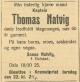 Thomas Natvig (1865-1925) - Dødsannonse i Morgenbladet den 21. oktober 1925 Thomas Natvig (1865-1925) - Dødsannonse i Morgenbladet den 21. oktober 1925