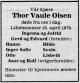 Thor Vaule Olsen (1948-1979) - Dødsannonse i Gudbrandsdølen, onsdag 18. april 1979